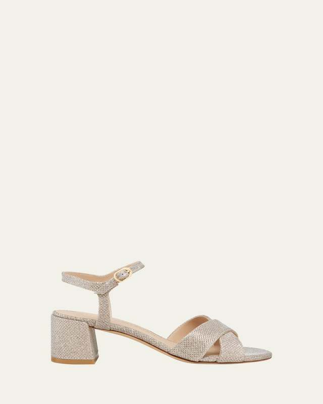 Dayna Metallic Crisscross Ankle-Strap Sandals